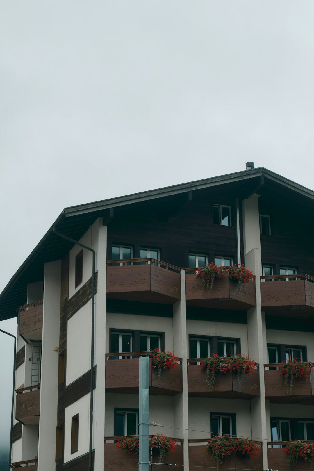 Facade of a multi-storey rental apartment building in Switzerland